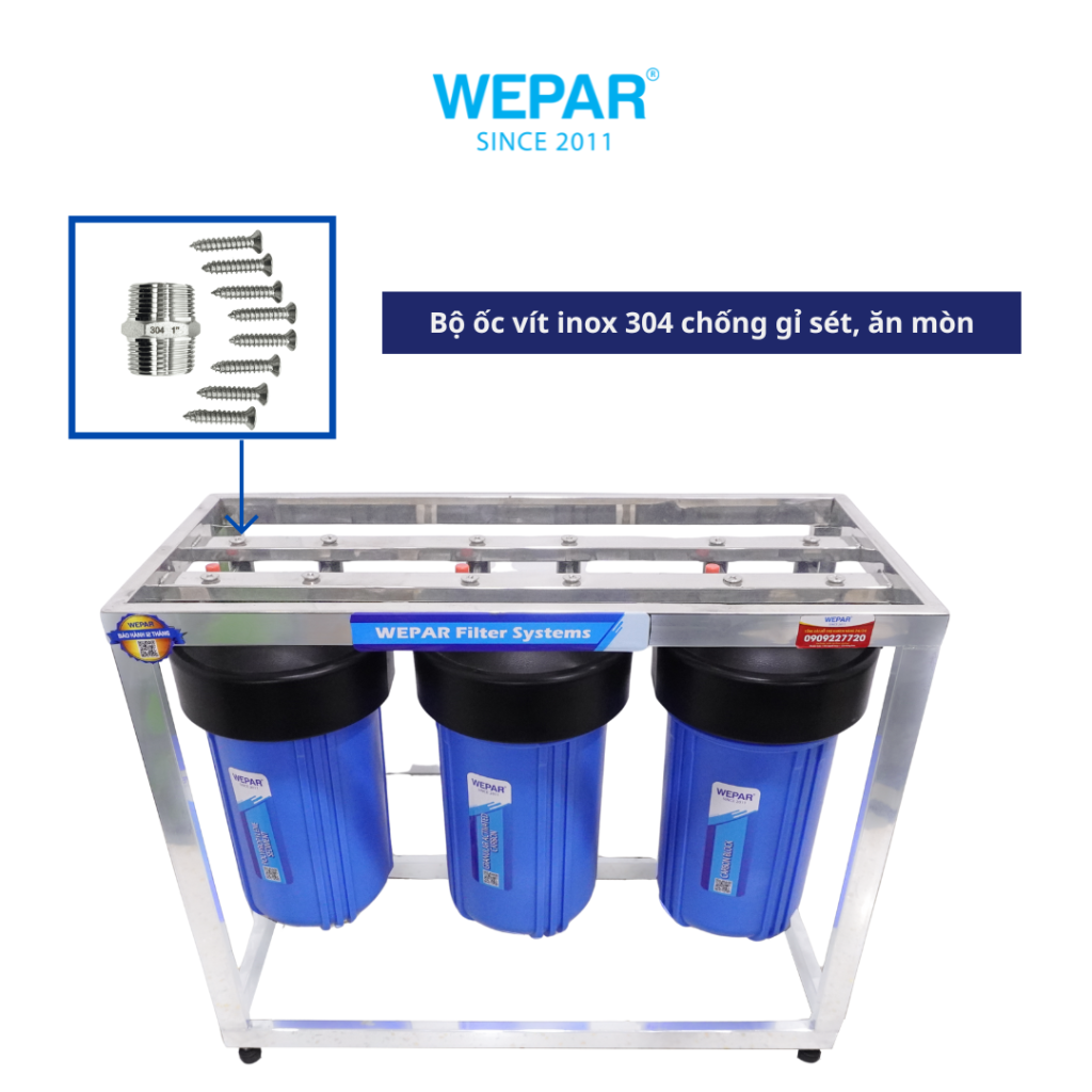 Bộ lọc nước máy sinh hoạt và bộ ốc vít 304