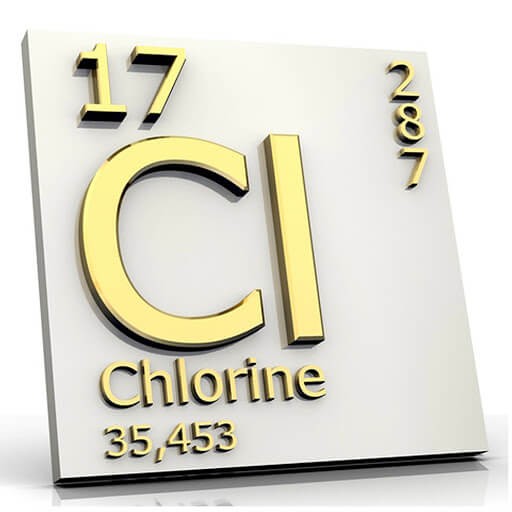 Ký hiệu của Clo trong bảng tuần hoàn hóa học.