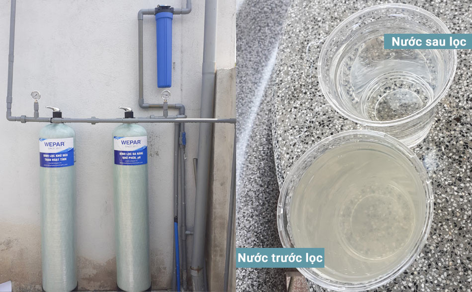Sử dụng hệ thống lọc giúp lọc sạch các tính chất nguồn nước cho gia đình sử dụng.