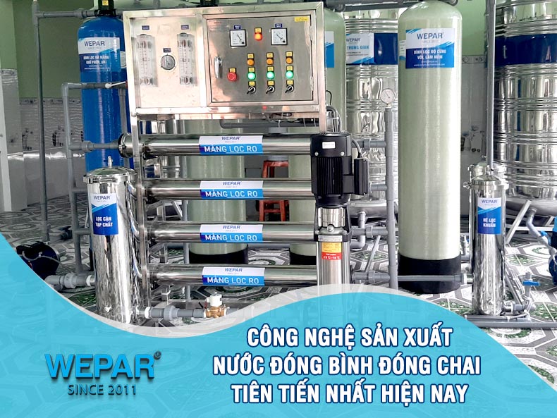 Công nghệ sản xuất nước đóng bình đóng chai.