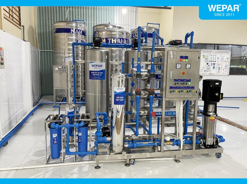 Hệ thống lọc nước RO đóng bình đóng chai được lắp đặt bởi Wepar.