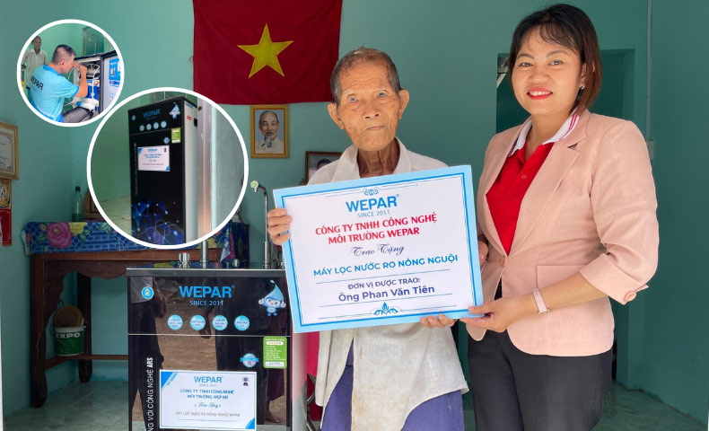 Wepar gửi tặng máy lọc nước đến ông Phan Văn Tiên (Bến Tre)