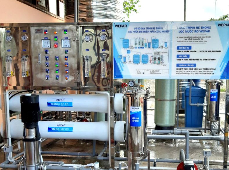 Hệ thống xử lý nước bị nhiễm mặn, nước lợ ở Tiền Giang