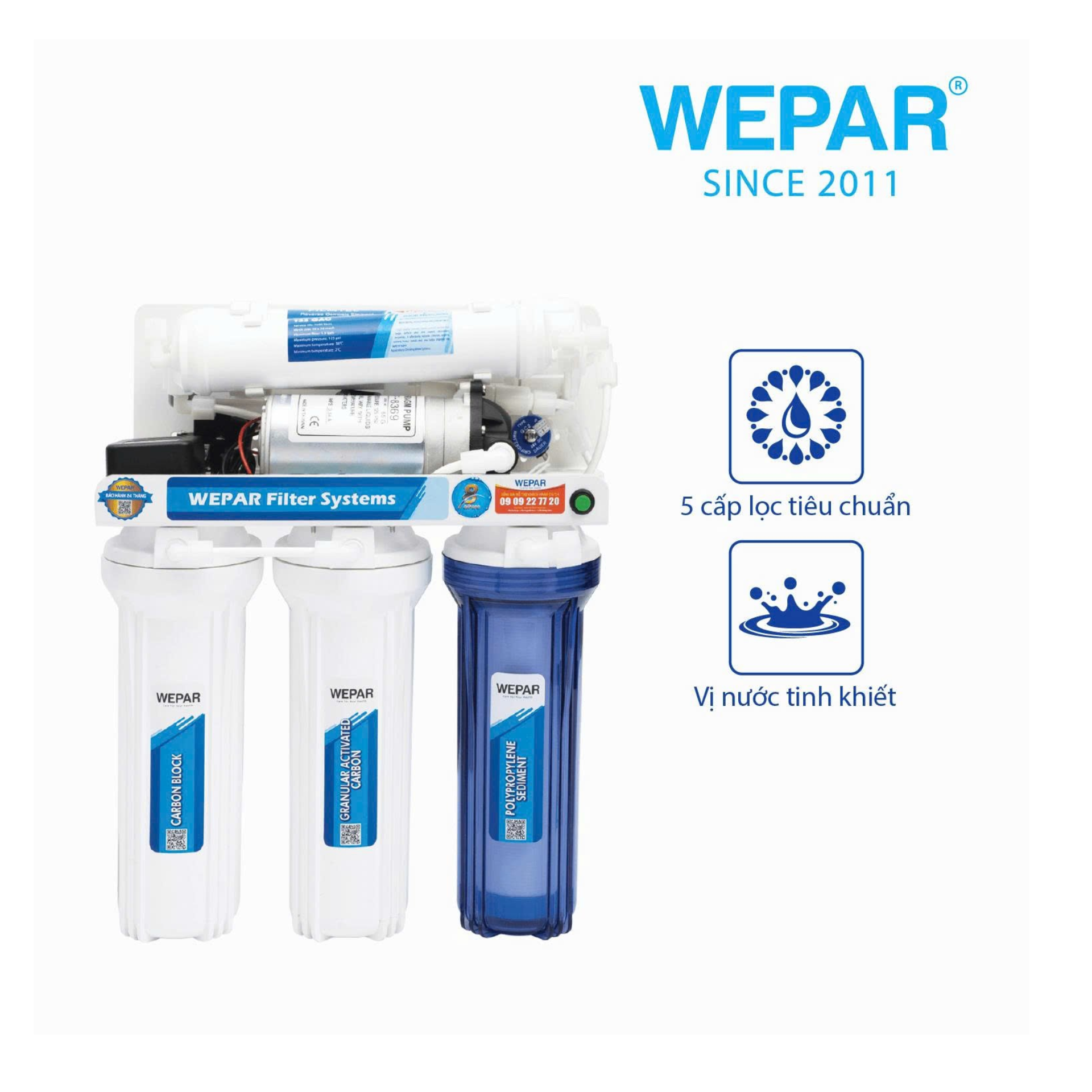 Máy lọc nước RO 4-5 cấp 20L WEPAR máy ion kiềm và tạo khoáng