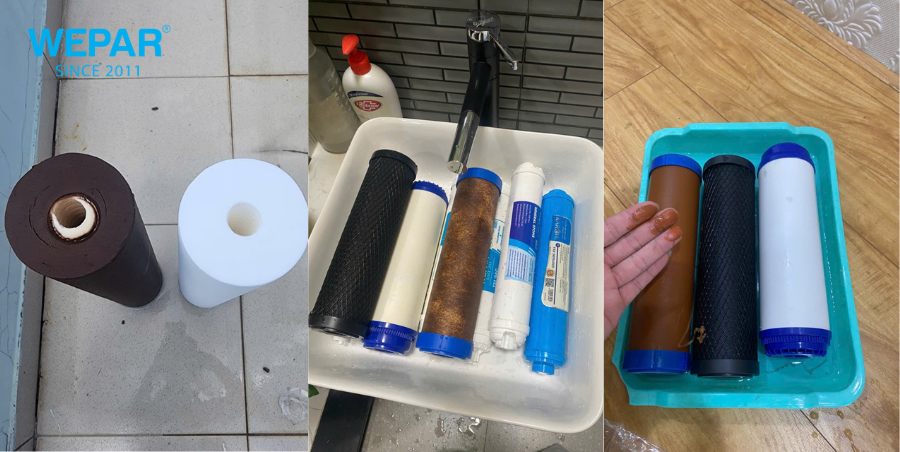 Hình ảnh thay lõi lọc nước để bảo vệ an toàn sức khỏe