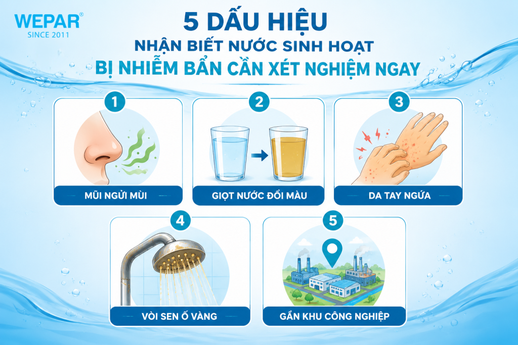 5 dấu hiệu nhận biết nước sinh hoạt bị nhiễm bẩn cần xét nghiệm ngay
